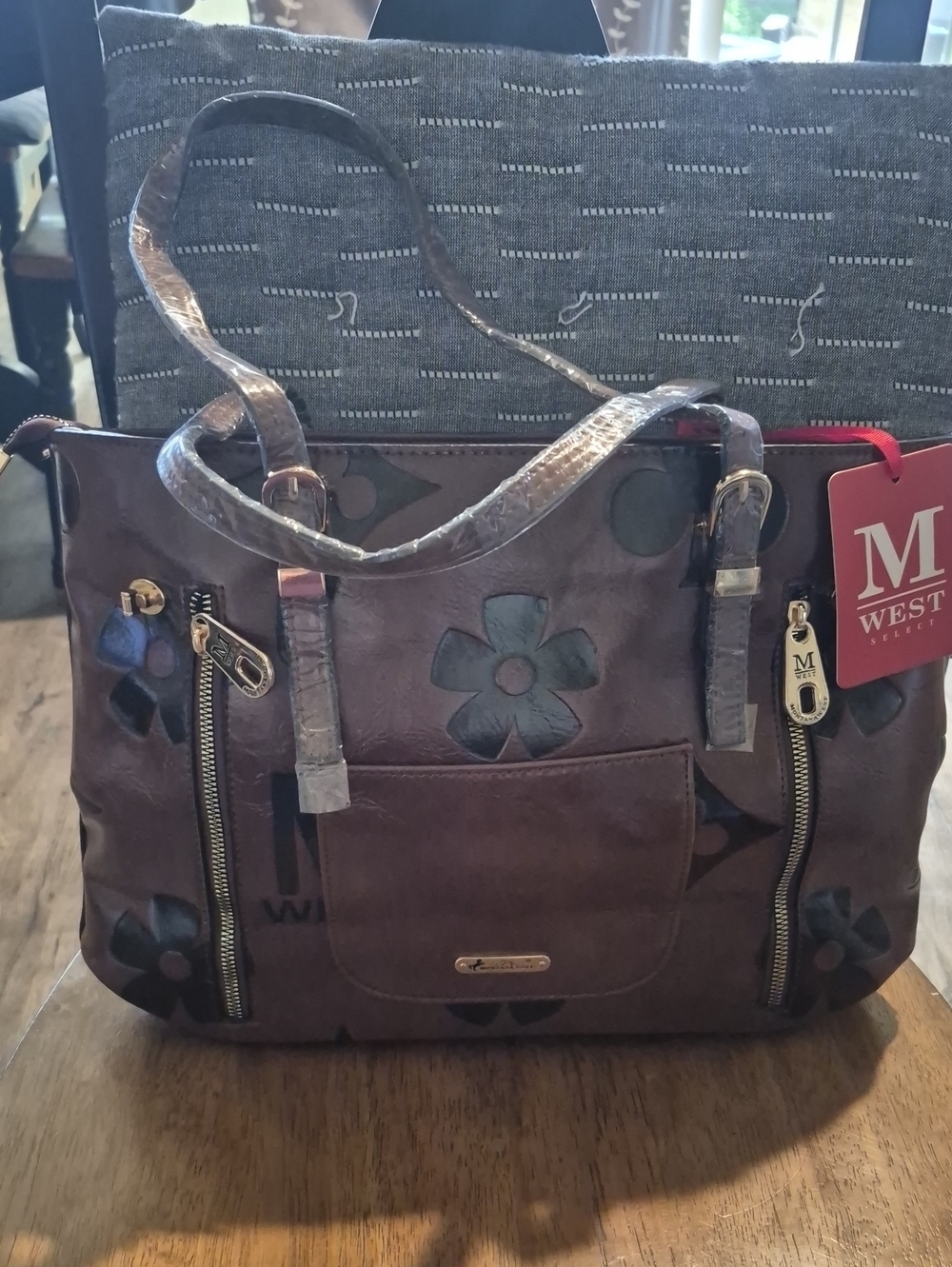 Brown Floral Tote Bag M WEST Conceal And Carry Purse